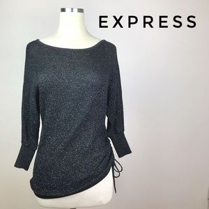 NWT - EXPRESS Ruched Side Tie Knit Top - Small